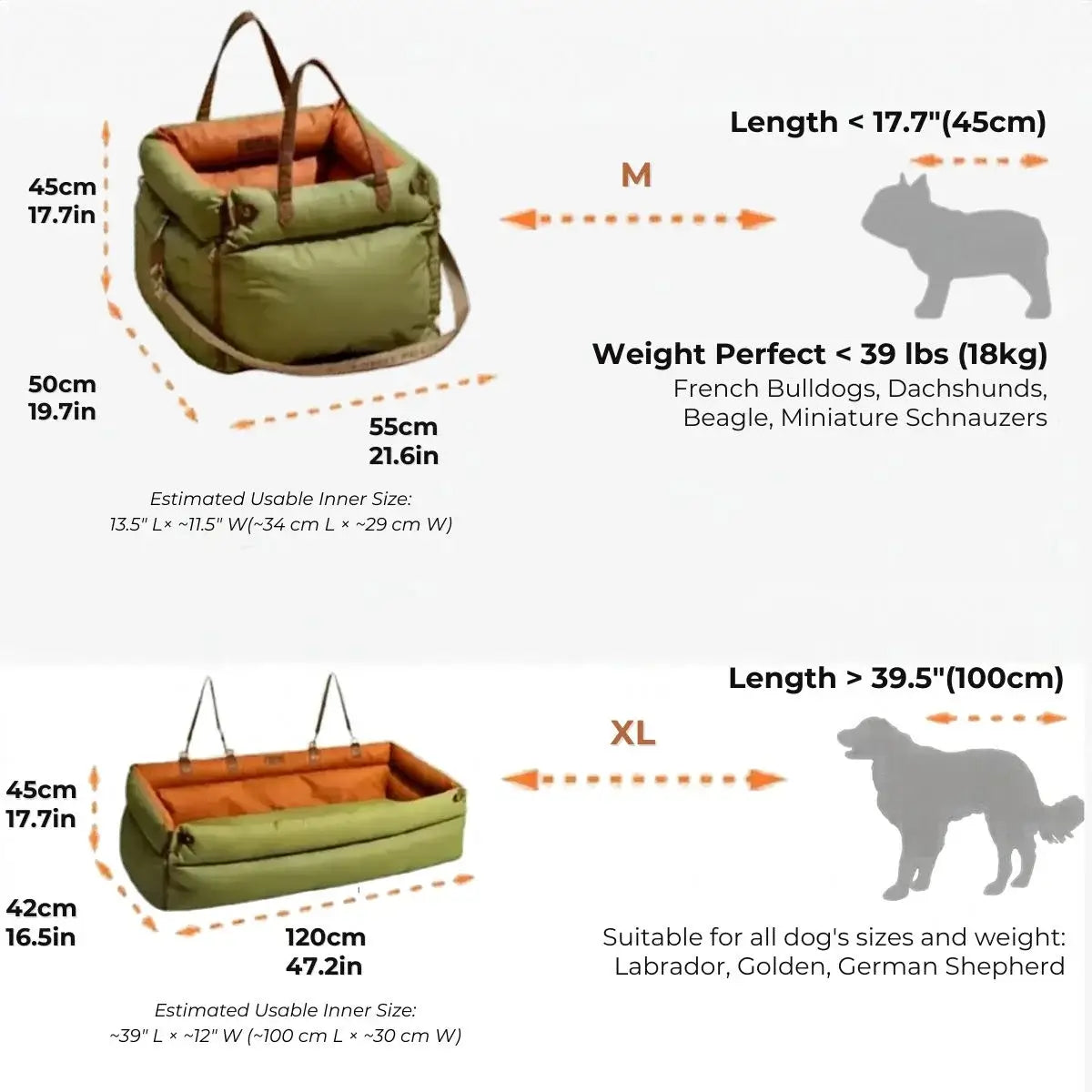 Dog Car Bed with Safety Leash - Waterproof Bed for Anxious Dogs