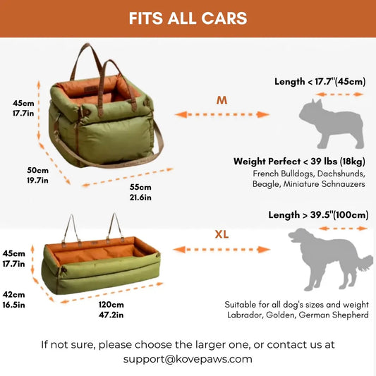 Dog Car Bed with Safety Leash — Waterproof Bed for Anxious Dogs