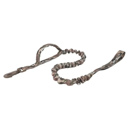 Rope leash with a metal clasp on a white background