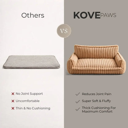 KovePaws Royal orthopedic dog sofa bed with pillow for joint support - KovePaws