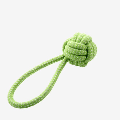 KovePaws portable cotton knot dog rope chew toy with ball - KovePaws