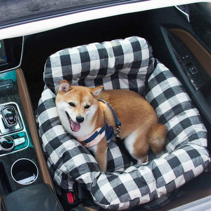 KovePaws Cozy Car Bed secure dog travel bed with safety leash - KovePaws