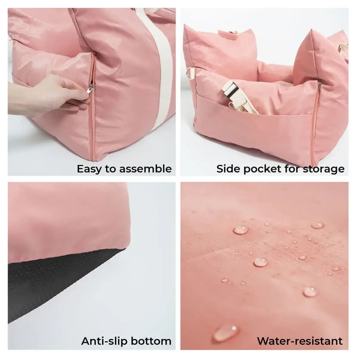 Waterproof travel dog car seat bed with braking protection - KovePaws