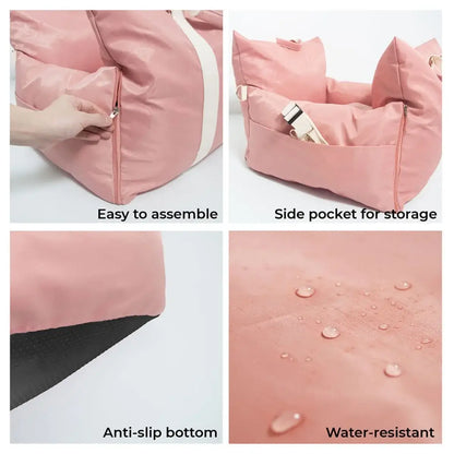 Waterproof travel dog car seat bed with braking protection - KovePaws