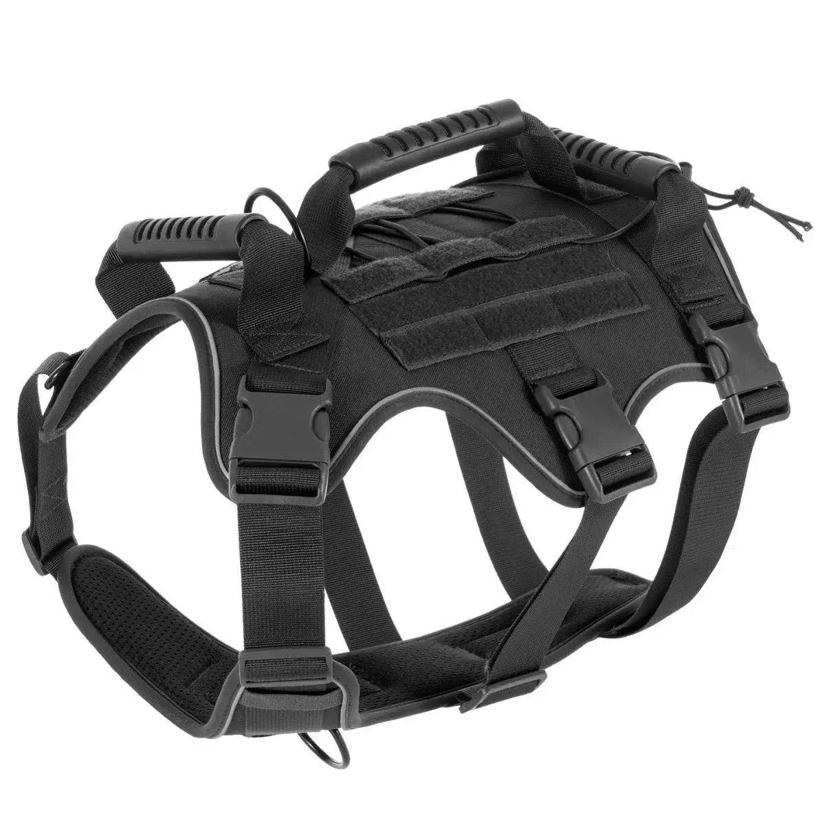 Black dog harness on a white background