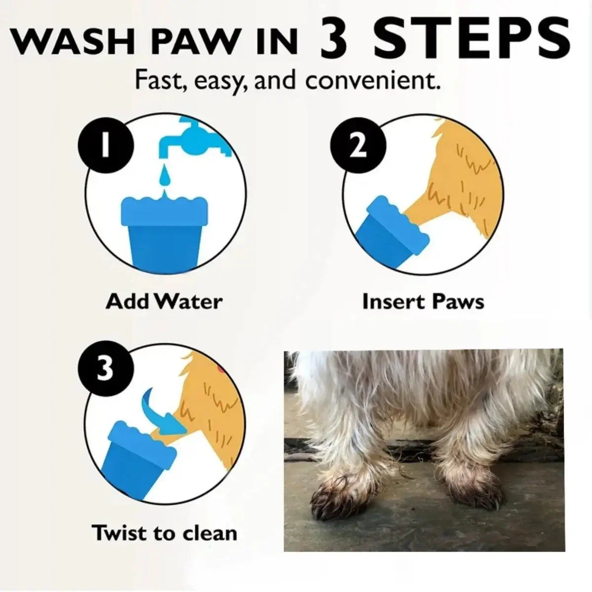 KovePaws portable dog paw cleaner for muddy paws after walks - KovePaws