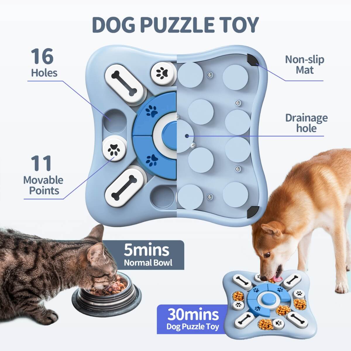 KovePaws dog slow feeder puzzle bowl anti-bloat design - KovePaws