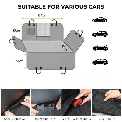Waterproof dog car seat protector against pet hair and mud - KovePaws