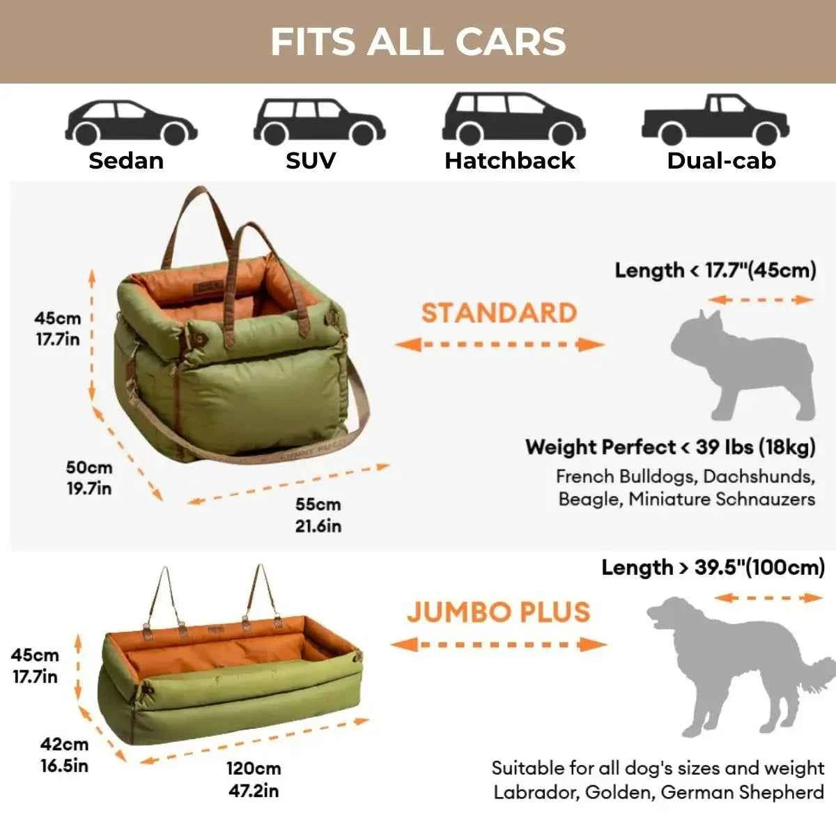 KovePaws CalmRide calming dog car bed for anxious dogs - KovePaws