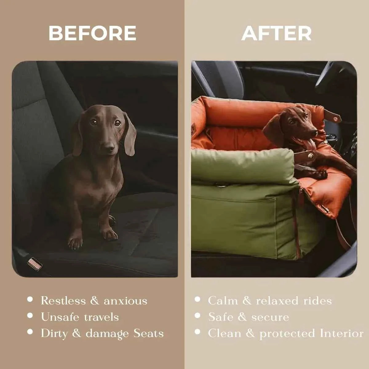 KovePaws CalmRide calming dog car bed for anxious dogs - KovePaws